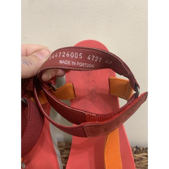 Fly London Yefa Multi Platform Strap Sandal Summer Vacation 9/ 9.5 Spicy Red - Picture 10 of 12